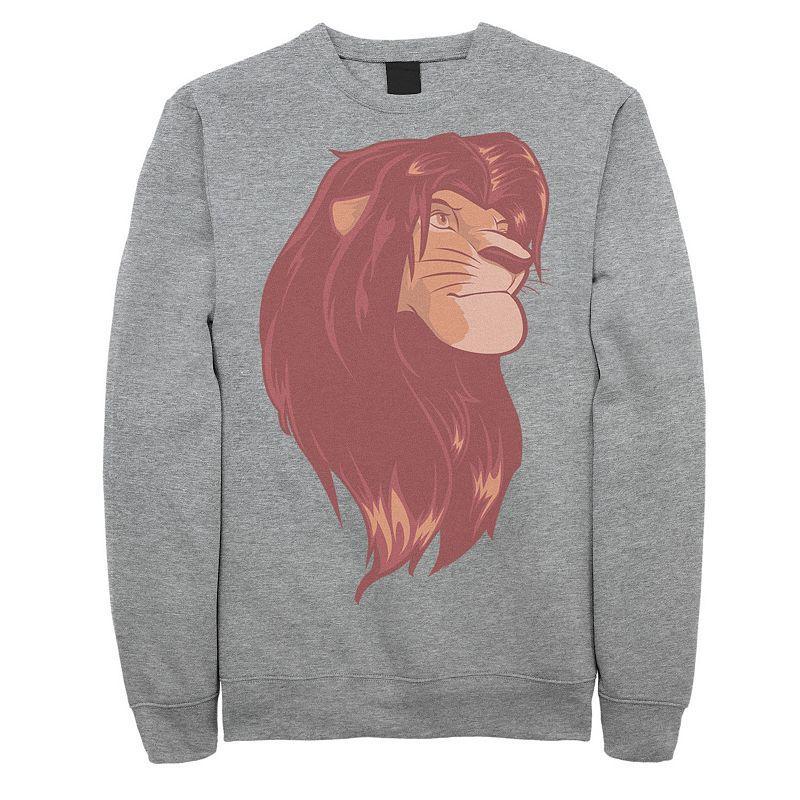 Disney Mens Lion King Simba Profile Portrait, Crewneck Fleece Product Image