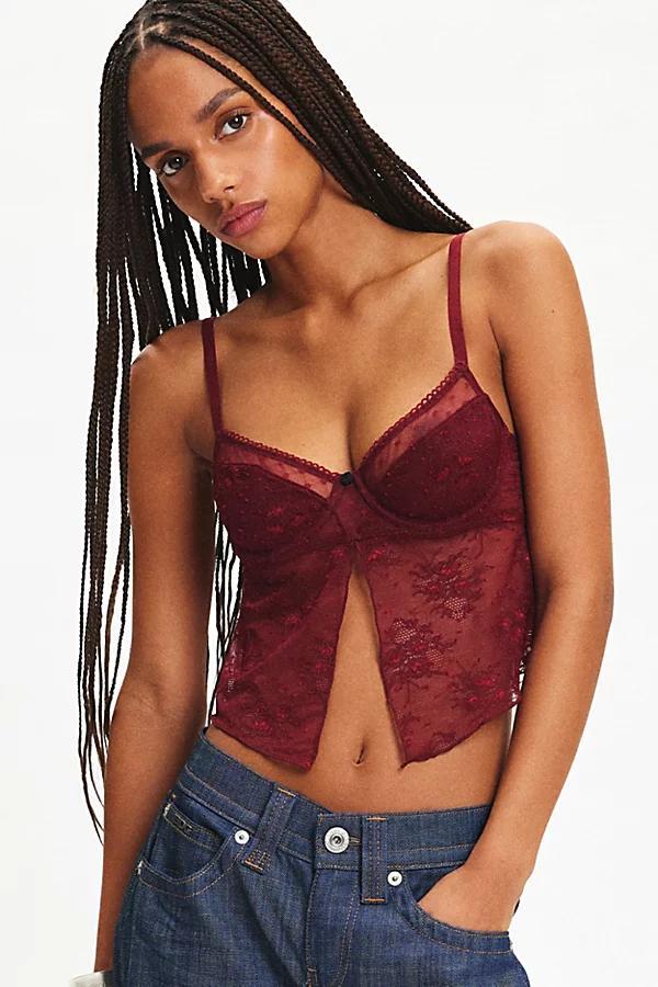 Out From Under Just Peachy Floral Lace Babydoll Bra Top Womens at Urban Outfitters Product Image