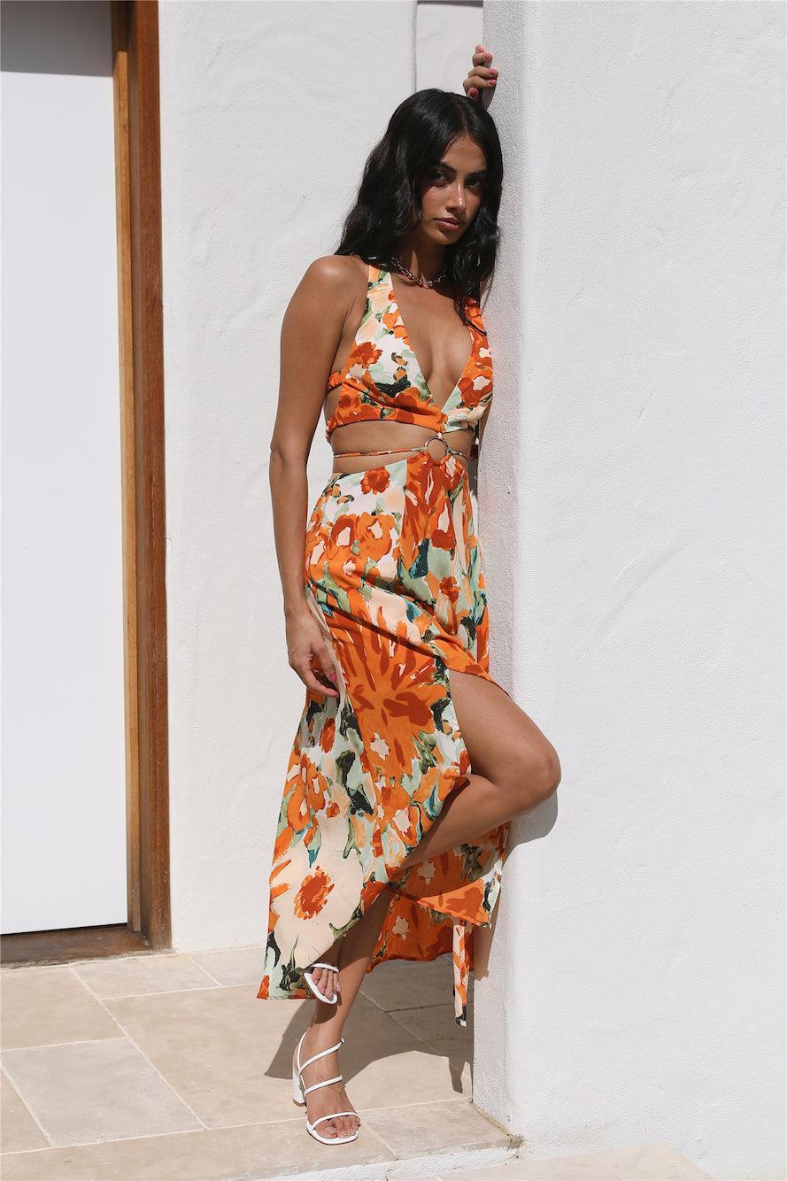 Stepping Out Maxi Dress Orange Product Image