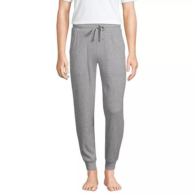 Mens Lands End Brushed Rib Joggers Gray Grey Product Image