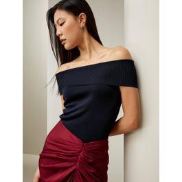 Off-Shoulder Silk Top Product Image