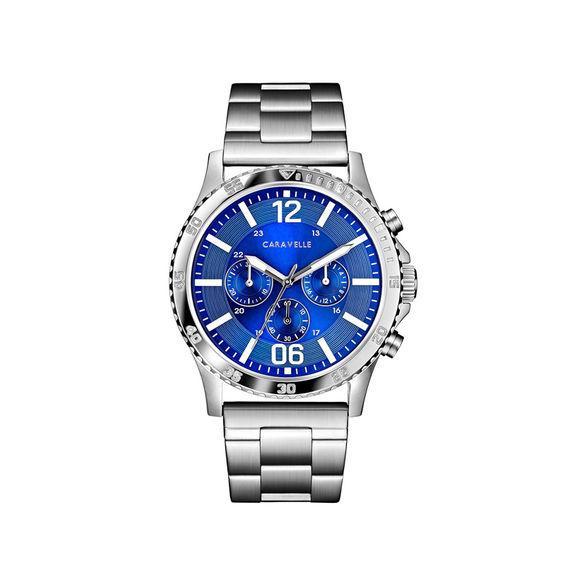 Men's Caravelle by Bulova Chronograph Watch with Blue Dial (Model: 43A145) Product Image