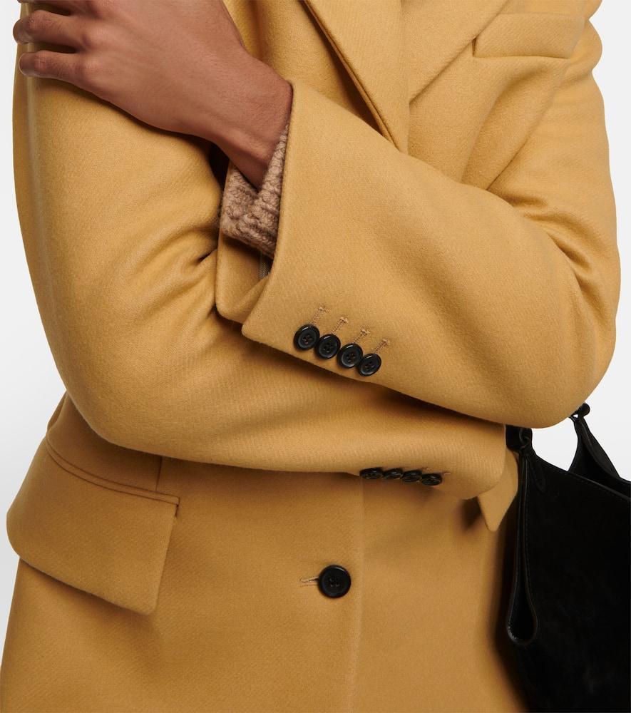 Single-breasted Wool-blend Coat In Brown Product Image