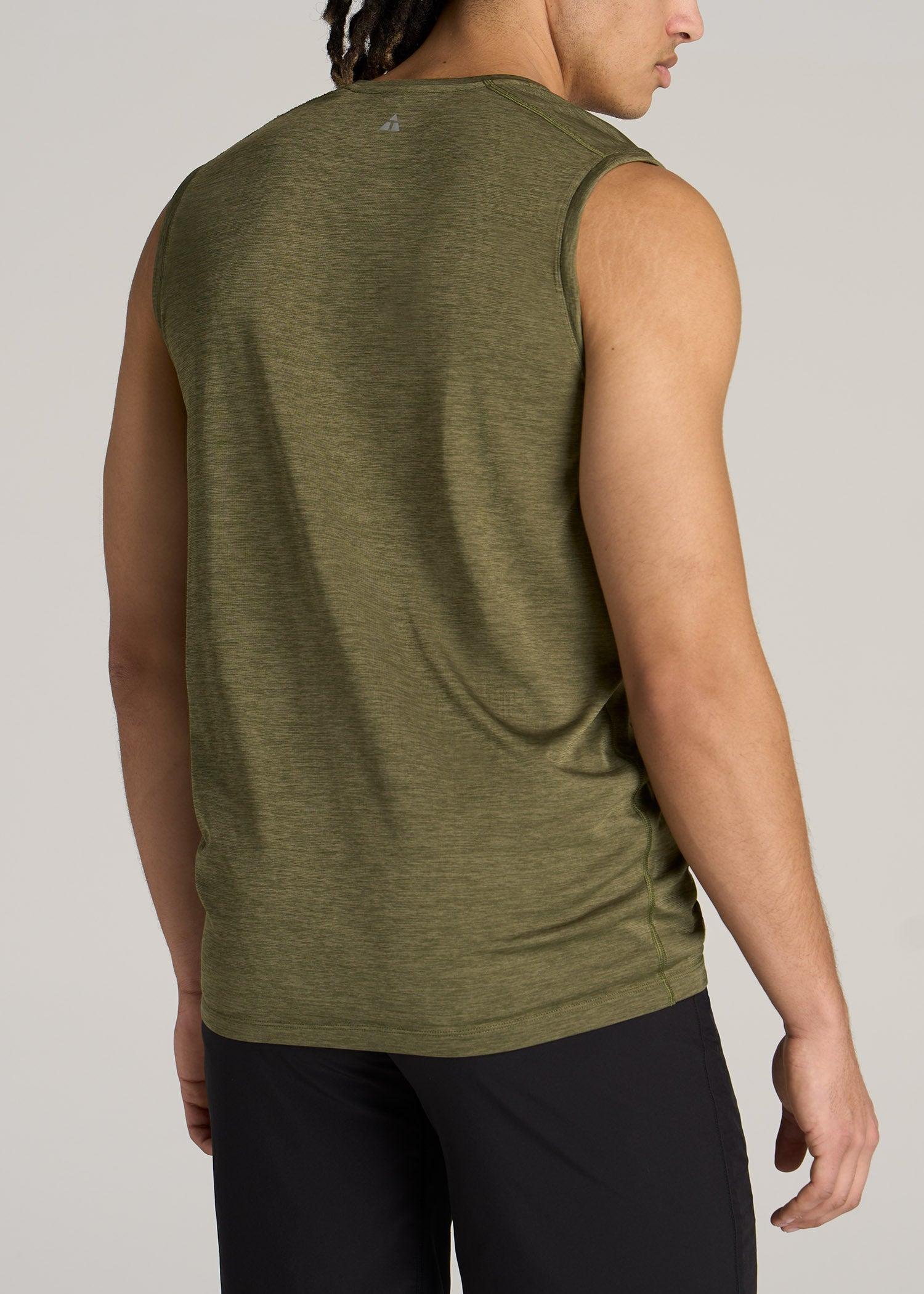 A.T. Performance MODERN-FIT Jersey Tank For Tall Men in Olive Mix Male Product Image