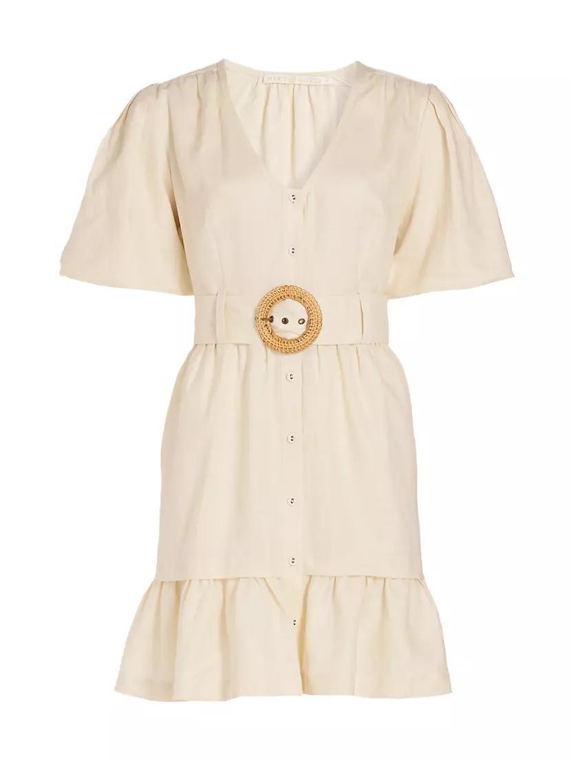 Gwyneth Tie-Waist Linen Minidress Product Image