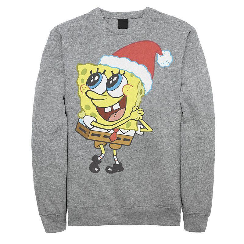 Mens Nickelodeon SpongeBob SquarePants Santa Hat Sweatshirt Product Image