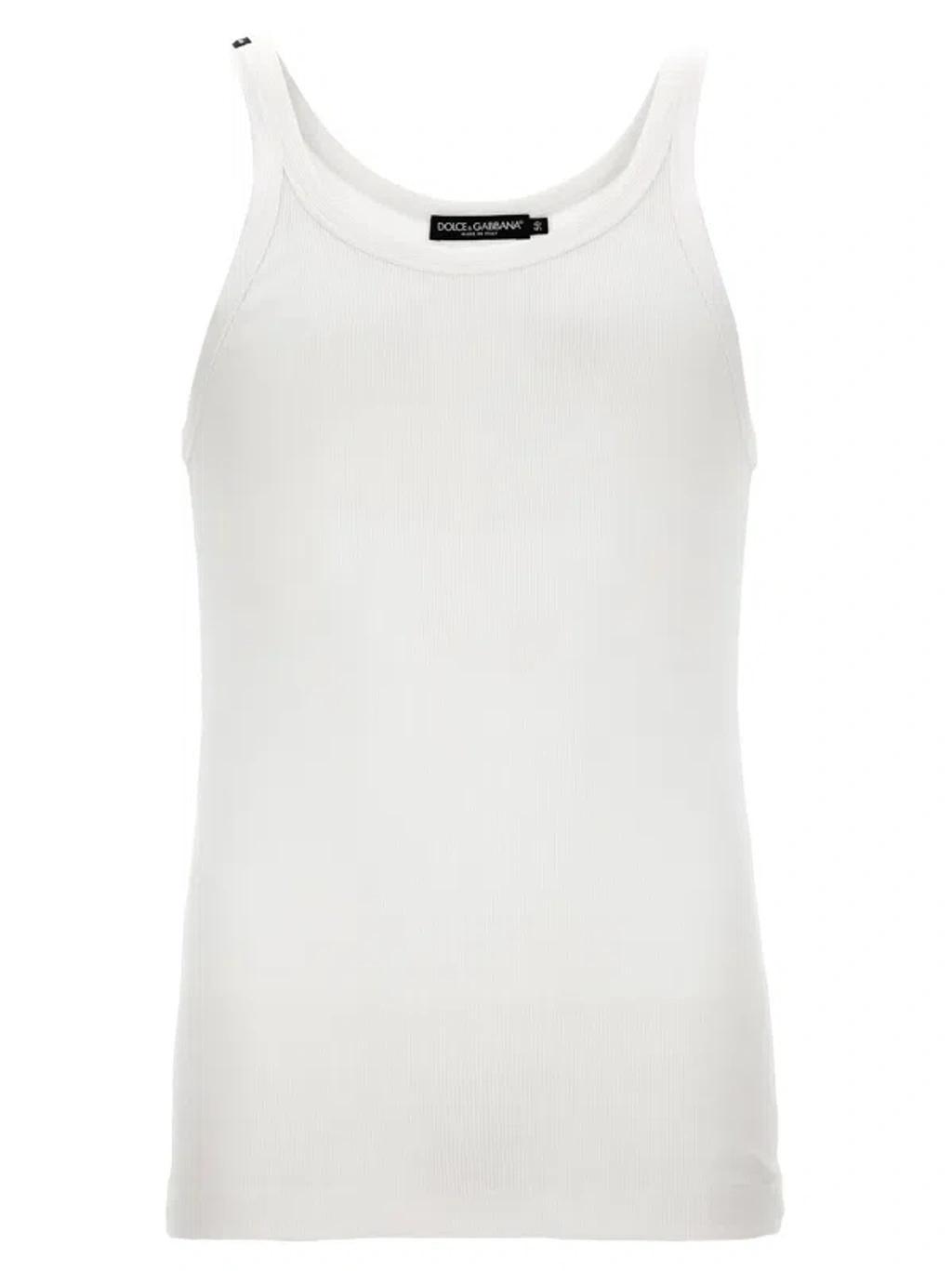 Ribbed Tank Top Tops In White Product Image