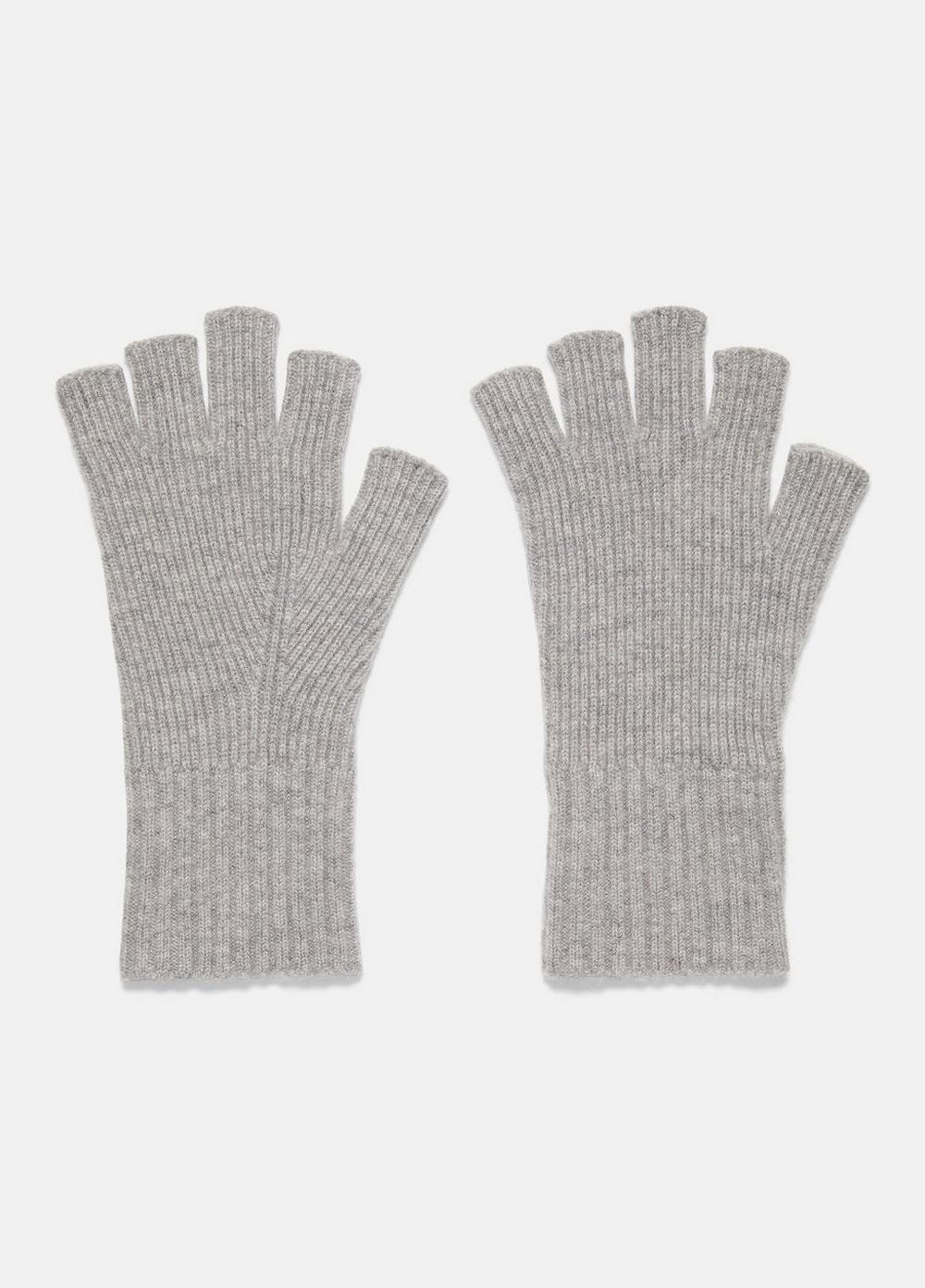 Wool-Cashmere Rib-Knit Fingerless Glove Product Image