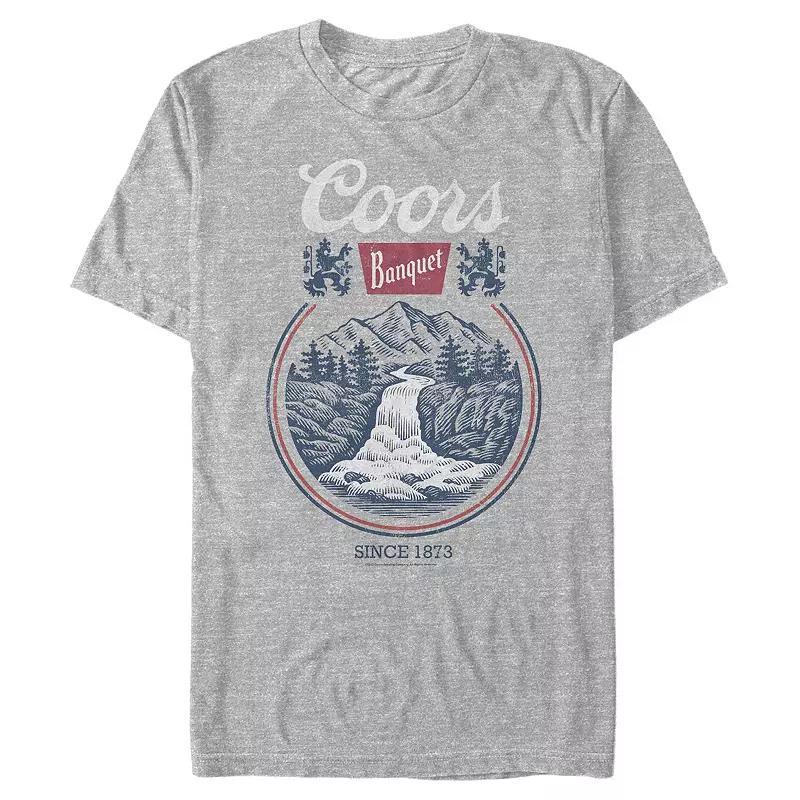 Mens Coors Light Falling Graphic Tee Athletic Grey Product Image