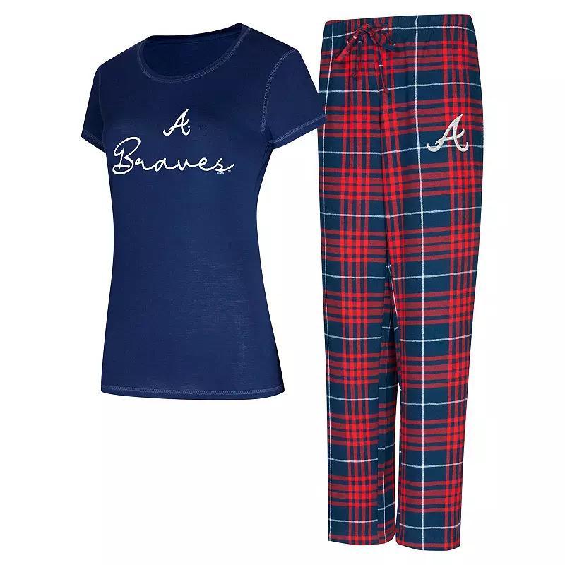 Womens Concepts Sport Atlanta Braves Vector T-Shirt & Pants Sleep Set Blue product image