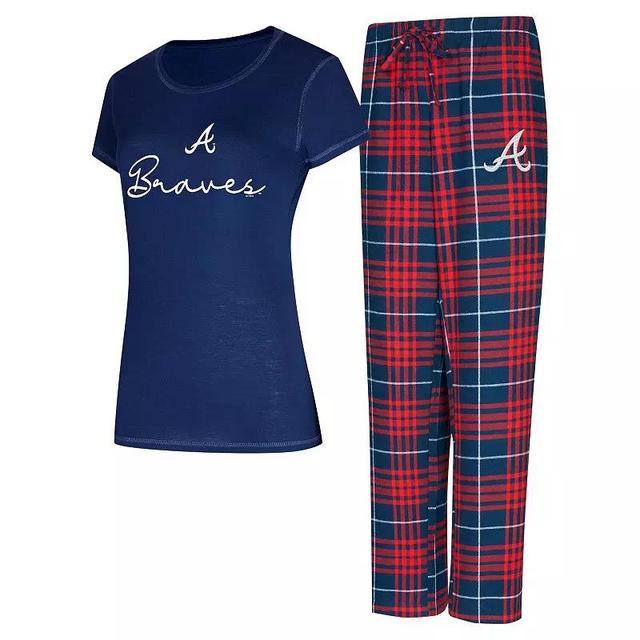 Womens Concepts Sport Atlanta Braves Vector T-Shirt & Pants Sleep Set Blue Product Image