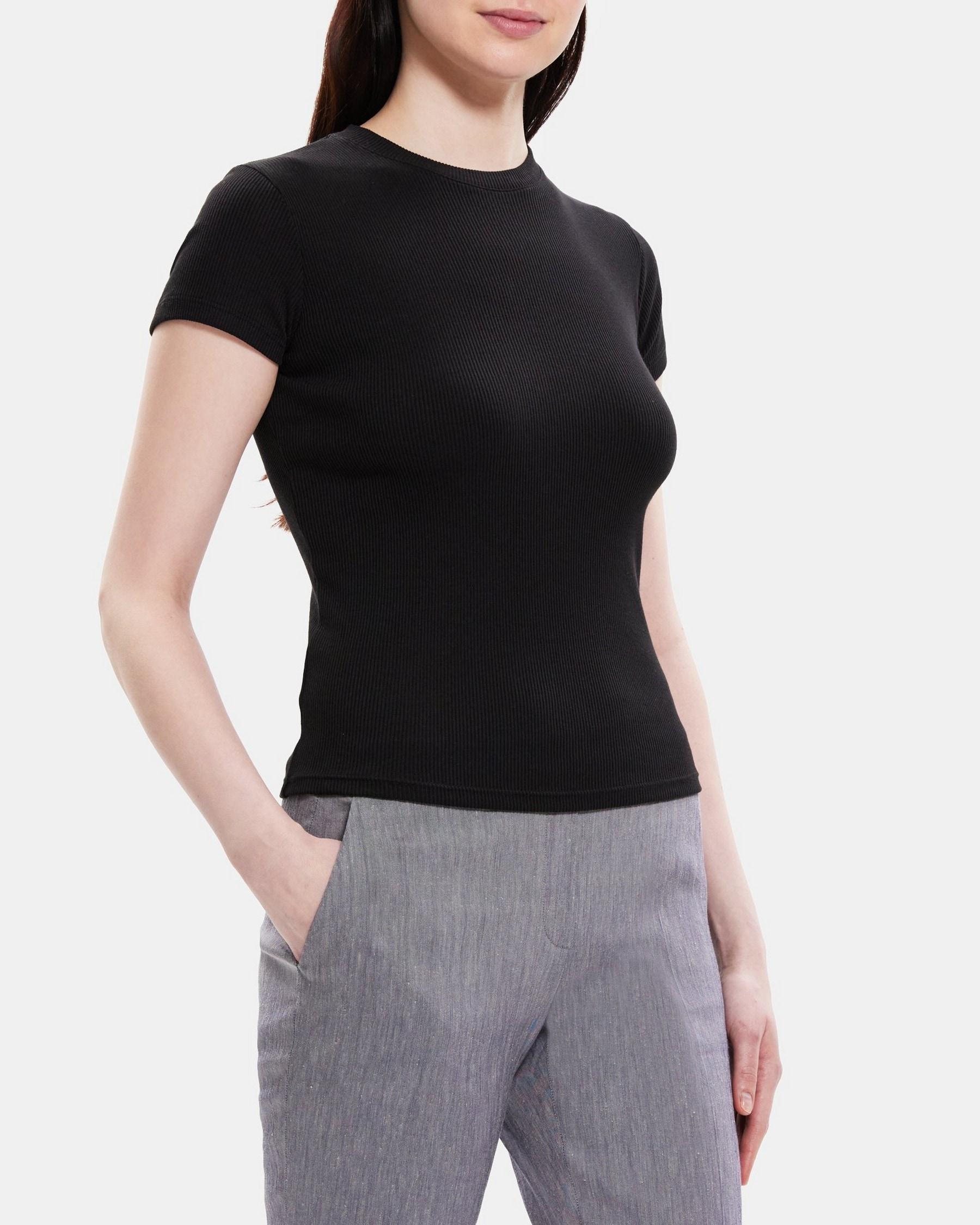 Tiny Tee in Ribbed Modal Cotton Product Image