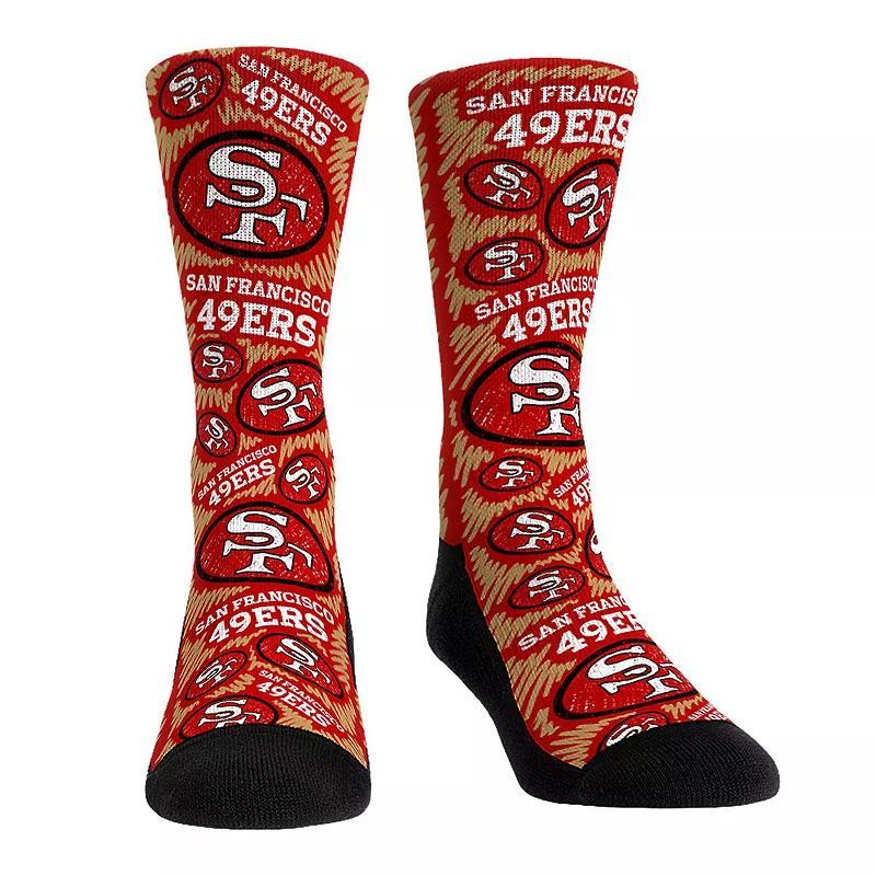 Rock Em Socks San Francisco 49ers Throwback Logo Sketch Crew Socks, Mens Product Image