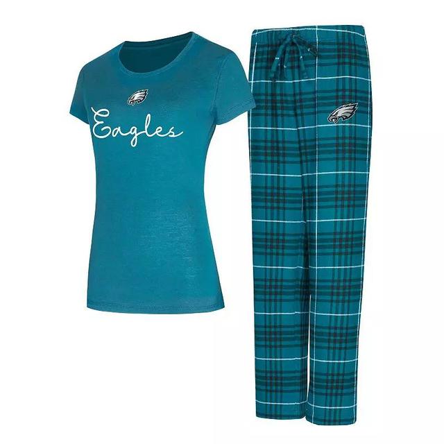 Womens Concepts Sport Philadelphia Eagles Vector T-Shirt & Flannel Pants Sleep Set Product Image