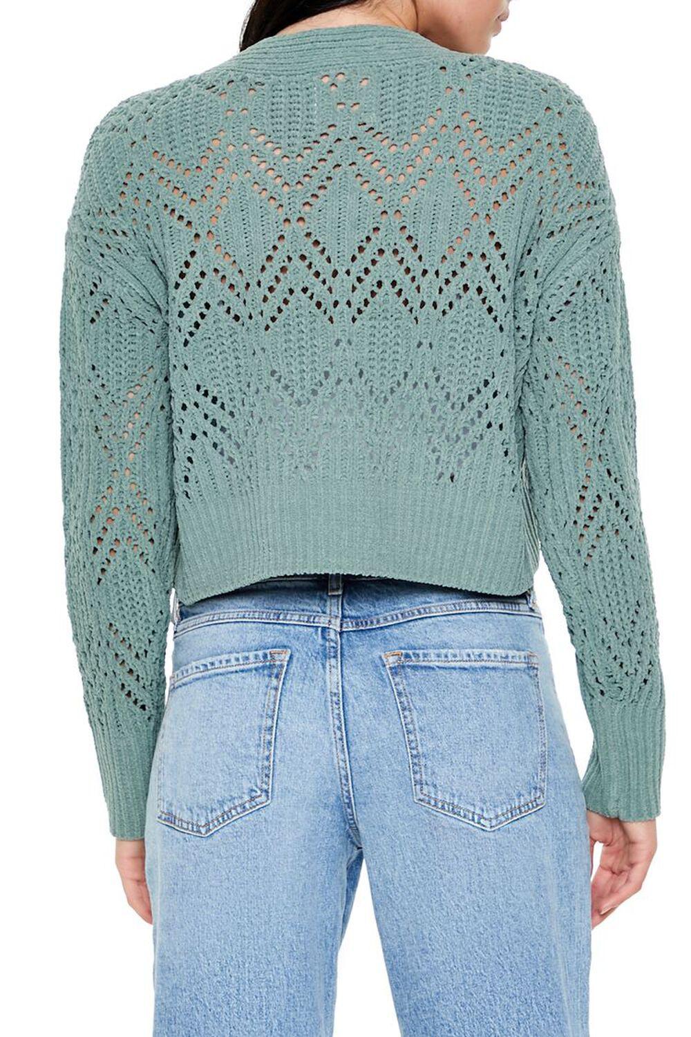 Pointelle Cropped Cardigan Sweater | Forever 21 Product Image