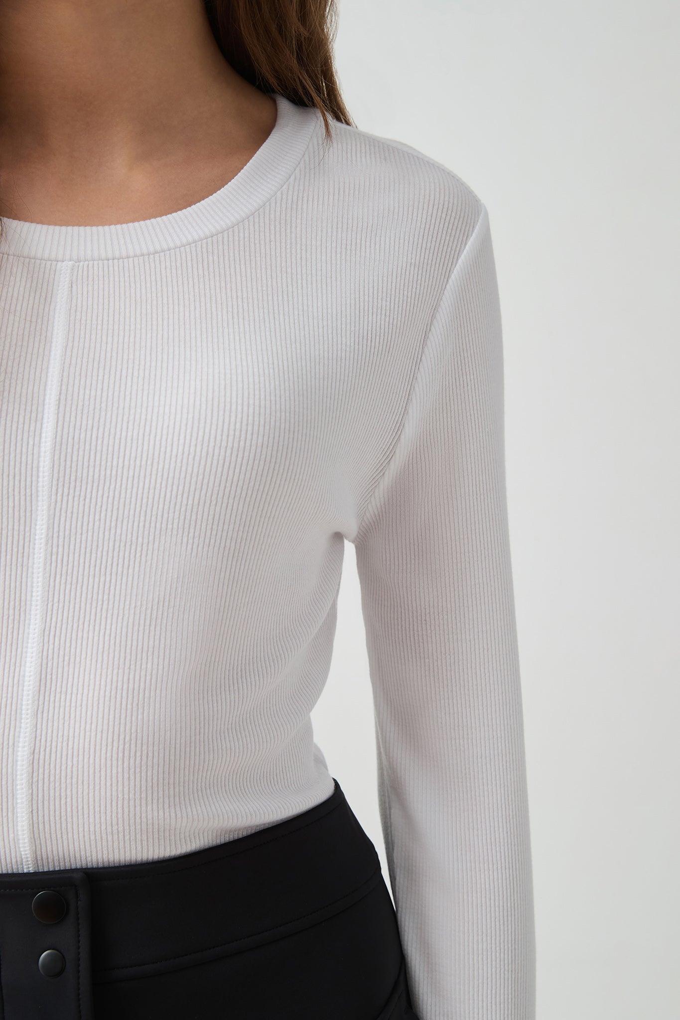 Sheer Rib Long Sleeve Tee 127 Product Image