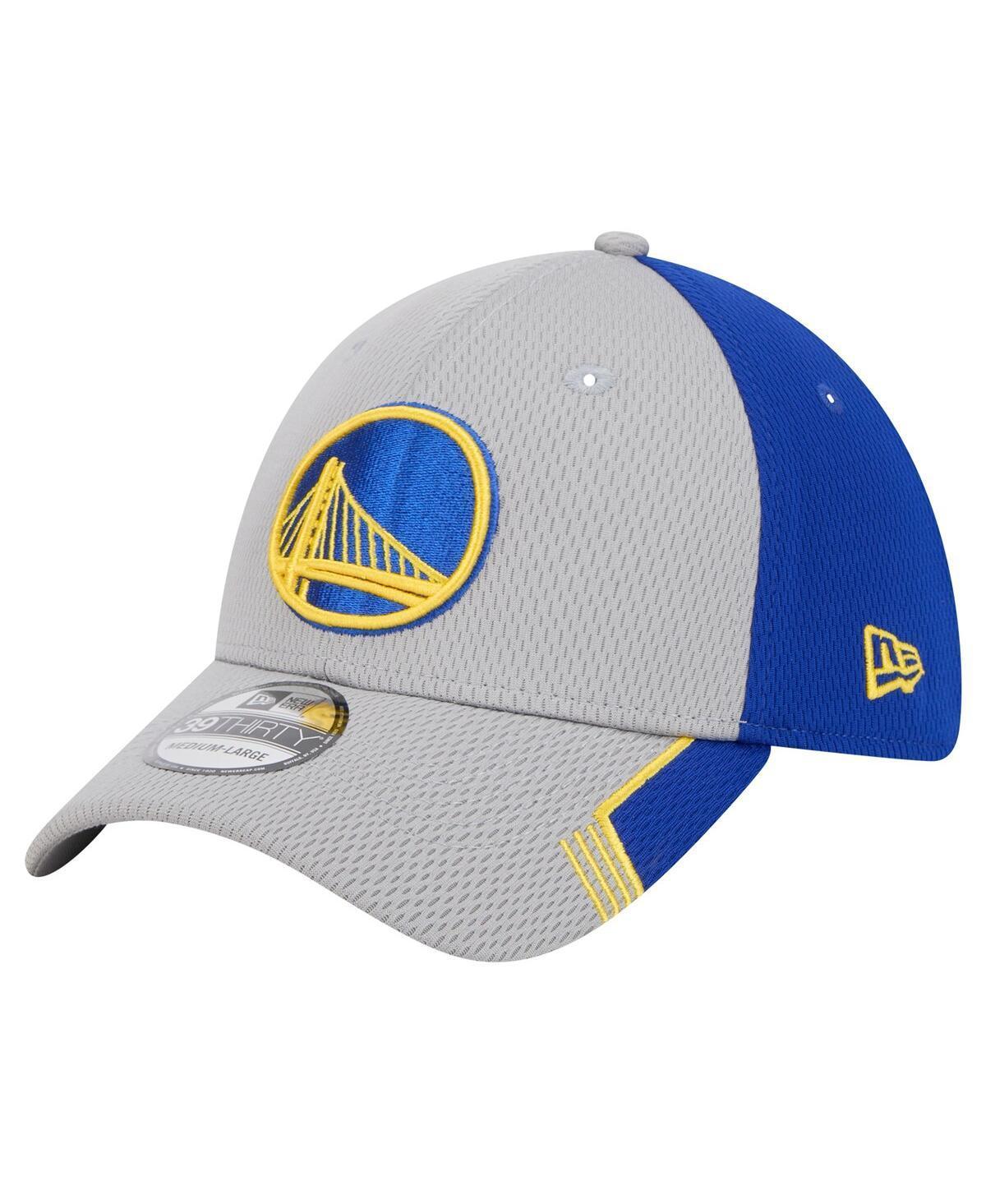 Mens New Era Gray/Royal Golden State Warriors Active Trim 39THIRTY Flex Hat Product Image