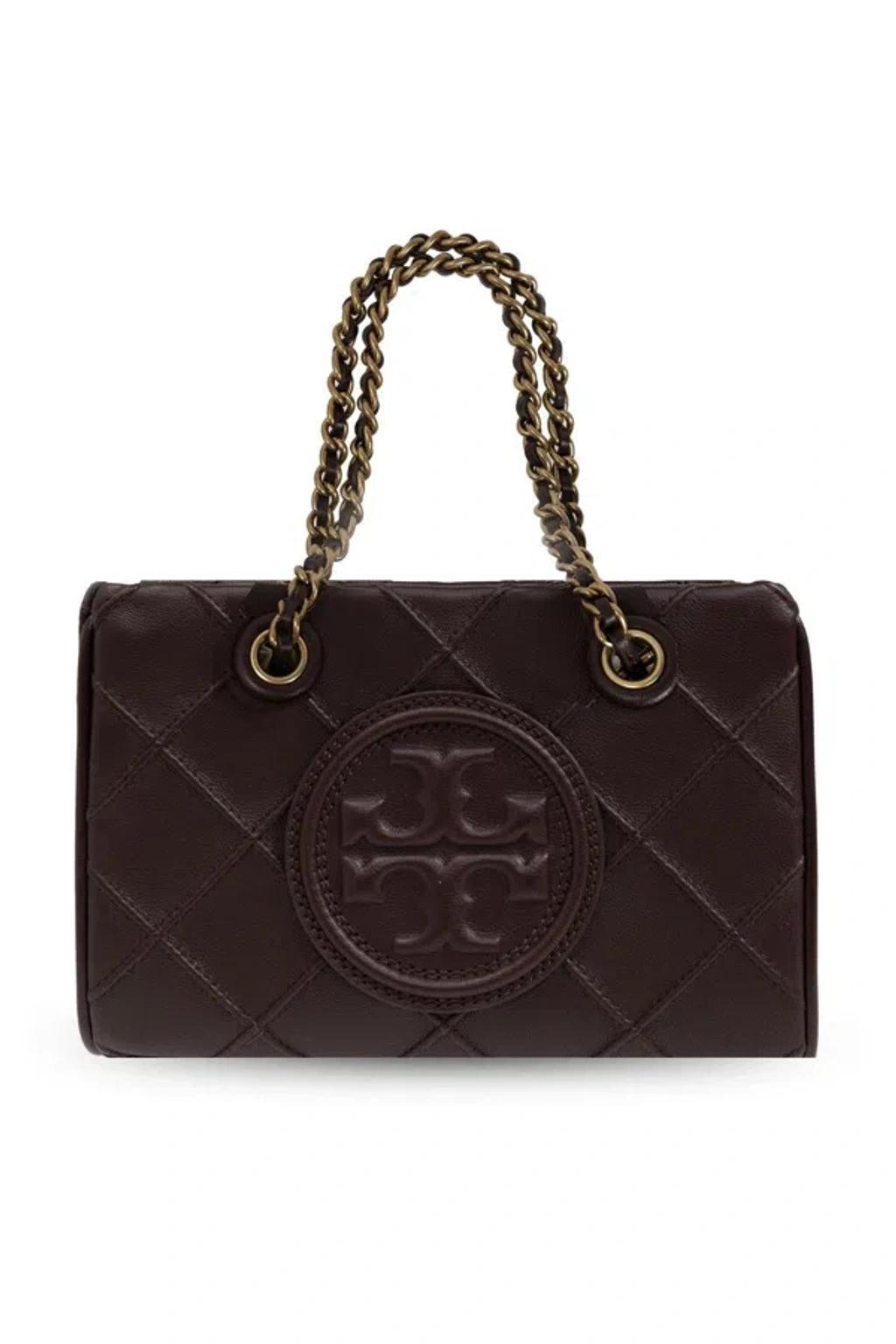 TORY BURCH Fleming Logo Embossed Mini Tote Bag In Red Product Image