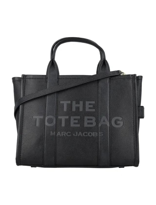 MARC JACOBS The Mini Tote Leather Bag In Black Product Image