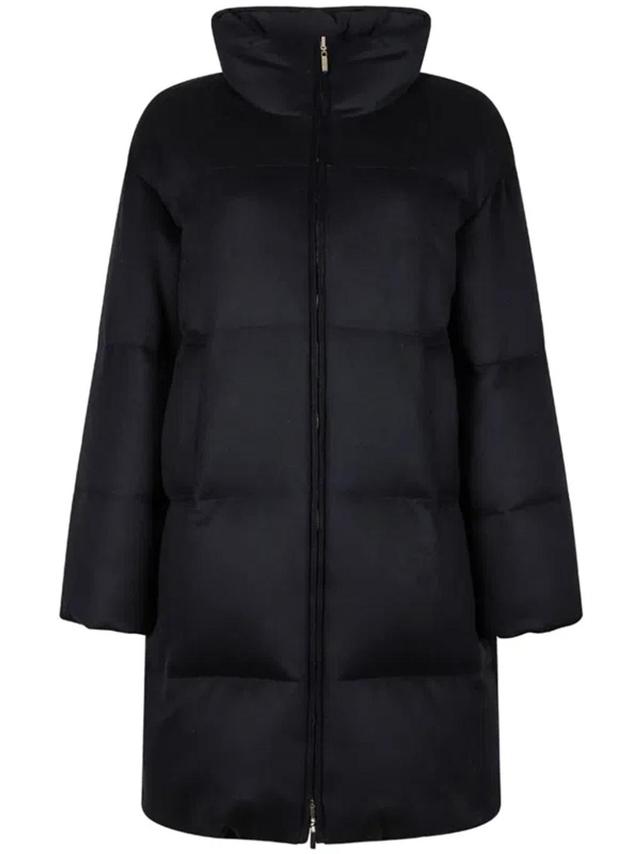 High-neck Puffer Coat In Black Product Image