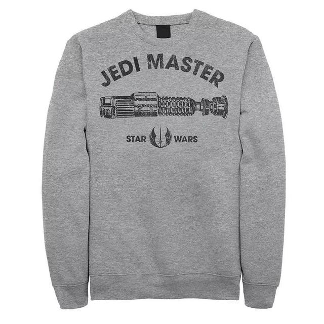 Mens Star Wars Jedi Master Lightsaber Logo Sweatshirt Athletic Grey Product Image