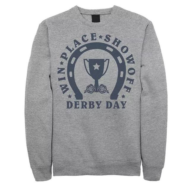 Mens Win Place Show off Derby Day Sweatshirt Athletic Grey Product Image