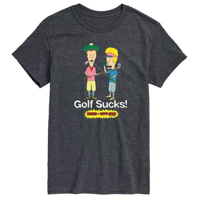 Mens Beavis & Butthead Golf Sucks Graphic Tee Product Image