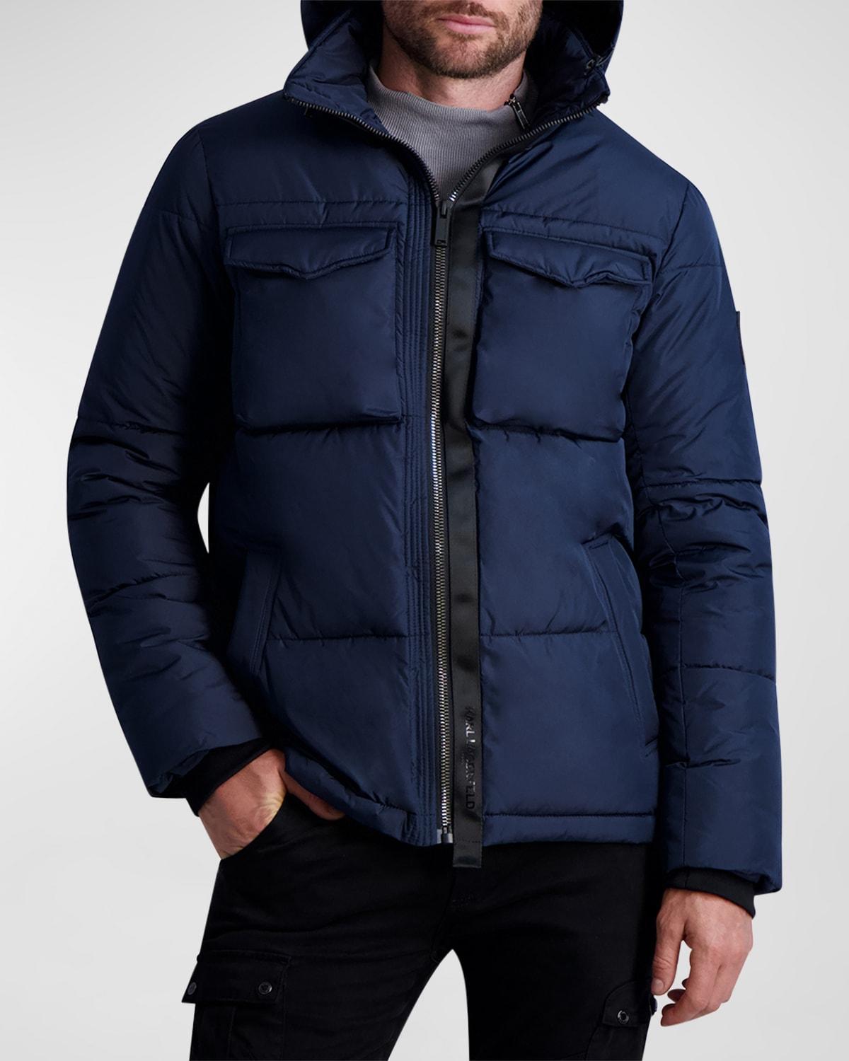 Mens Puffer Jacket with Hidden Hood Product Image