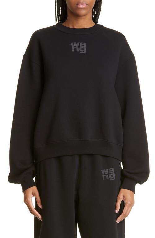 alexanderwang. t Womens Essential Cotton Blend Fleece Logo Sweateshirt Product Image