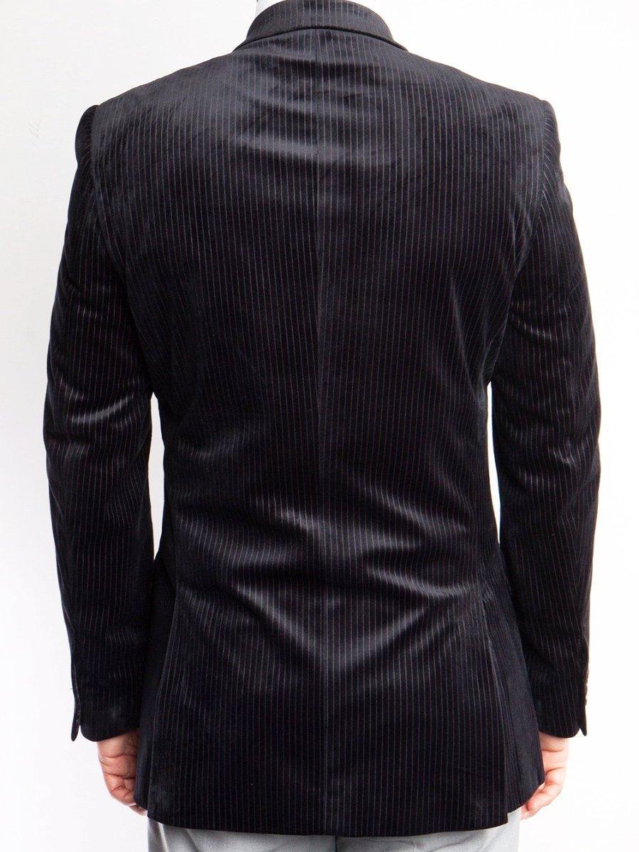 Empire Collection - Black Velvet Stripe Sports Coat Modern Fit Product Image