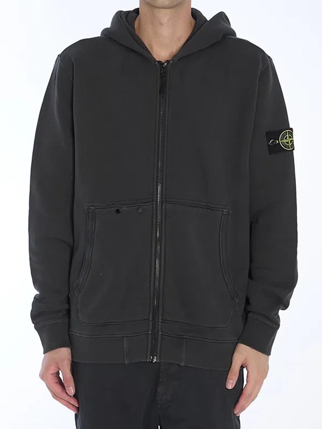 STONE ISLAND Zip-up Hoodie In Grey Product Image