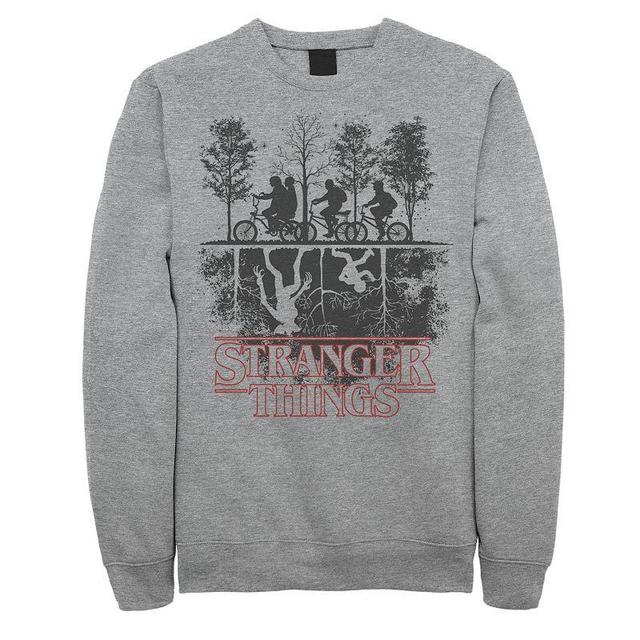 Mens Netflix Stranger Things The Upside Down Logo Sweatshirt Athletic Grey Product Image