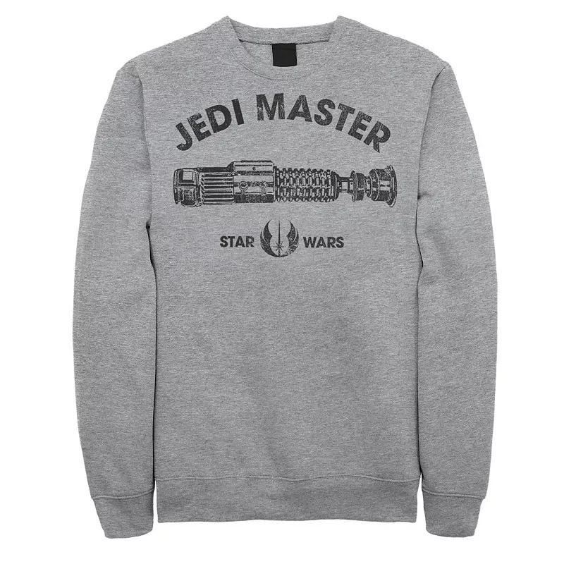 Mens Star Wars Jedi Master Lightsaber Logo Sweatshirt Athletic Grey Product Image