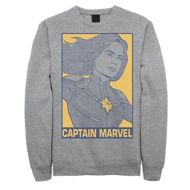 Mens Avengers Endgame Captain Marvel Poster Pullover Athletic Grey Product Image