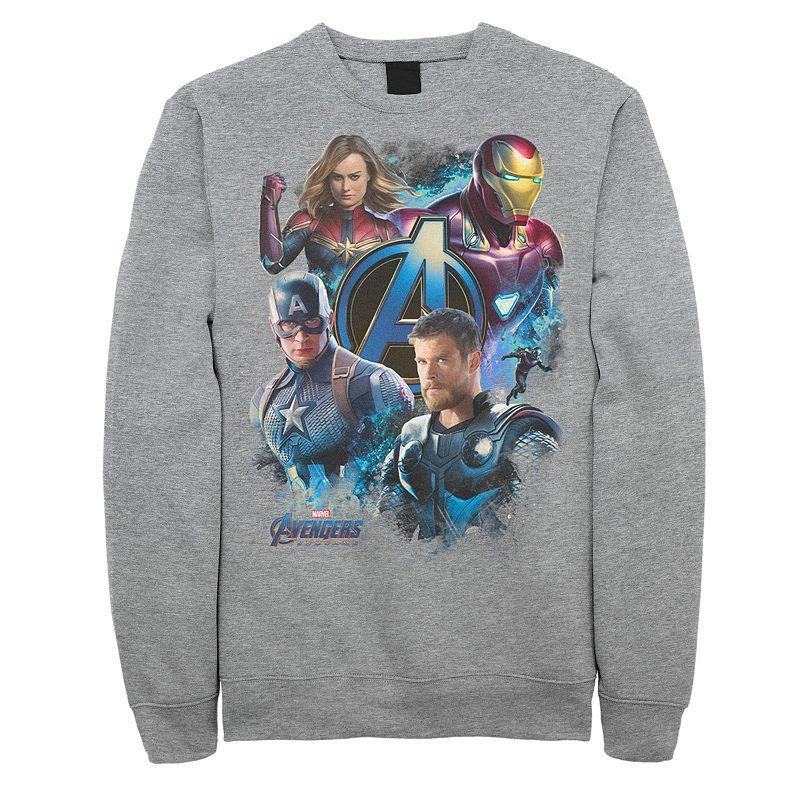 Mens Marvel Avengers Action Portrait Collage Sweatshirt Med Grey Product Image