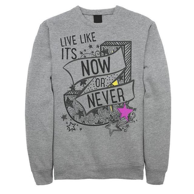 Mens Julie And The Phantoms Live Like Its Now Or Never Sweatshirt Athletic Grey Product Image