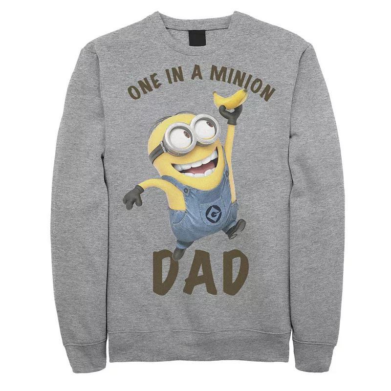 Mens Despicable Me Minions Tis The Season To Be Jolly Banana Sweatshirt Athletic Grey Product Image