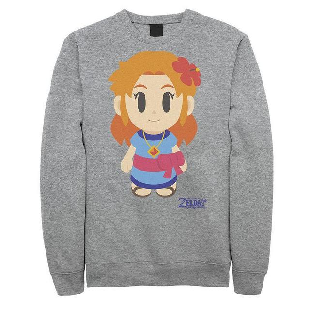 Mens Nintendo Legend Of Zelda Links Awakening Marin Chibi Style Graphic Fleece Pullover Athletic Grey Product Image