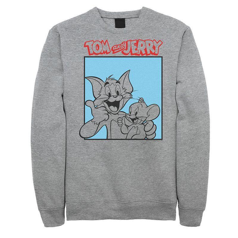 Big & Tall Tom and Jerry Thumbs Up Poster Graphic Fleece, Mens Athletic Grey Product Image