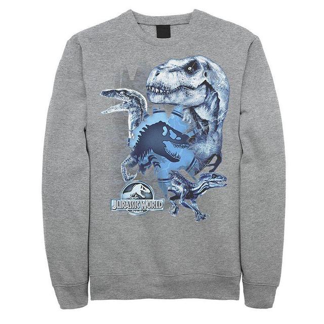 Mens Jurassic World Two T-Rex Squad Camo Shatter Sweatshirt Athletic Grey Product Image