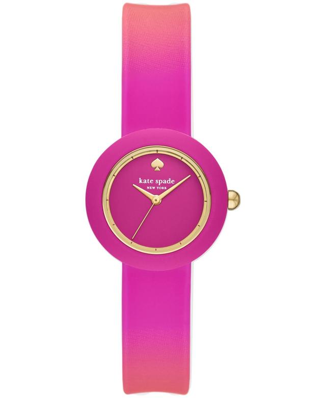 kate spade new york Womens Mini Park Row Three Hand Pink Ombre Silicone Strap Watch Product Image