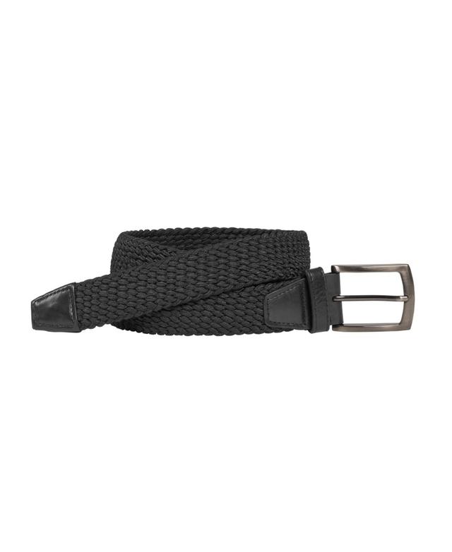 Johnston & Murphy Woven Stretch Knit Belt (Black Solid) Men's Belts Product Image