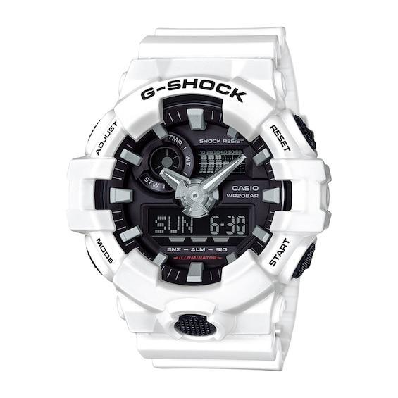 Men's Casio G-Shock Classic White Resin Strap Watch with Black Dial (Model: Ga700-7A) Product Image