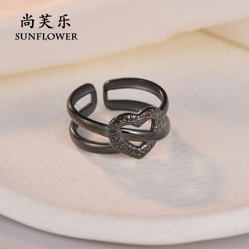 Heart Layered Stainless Steel Open Ring Product Image