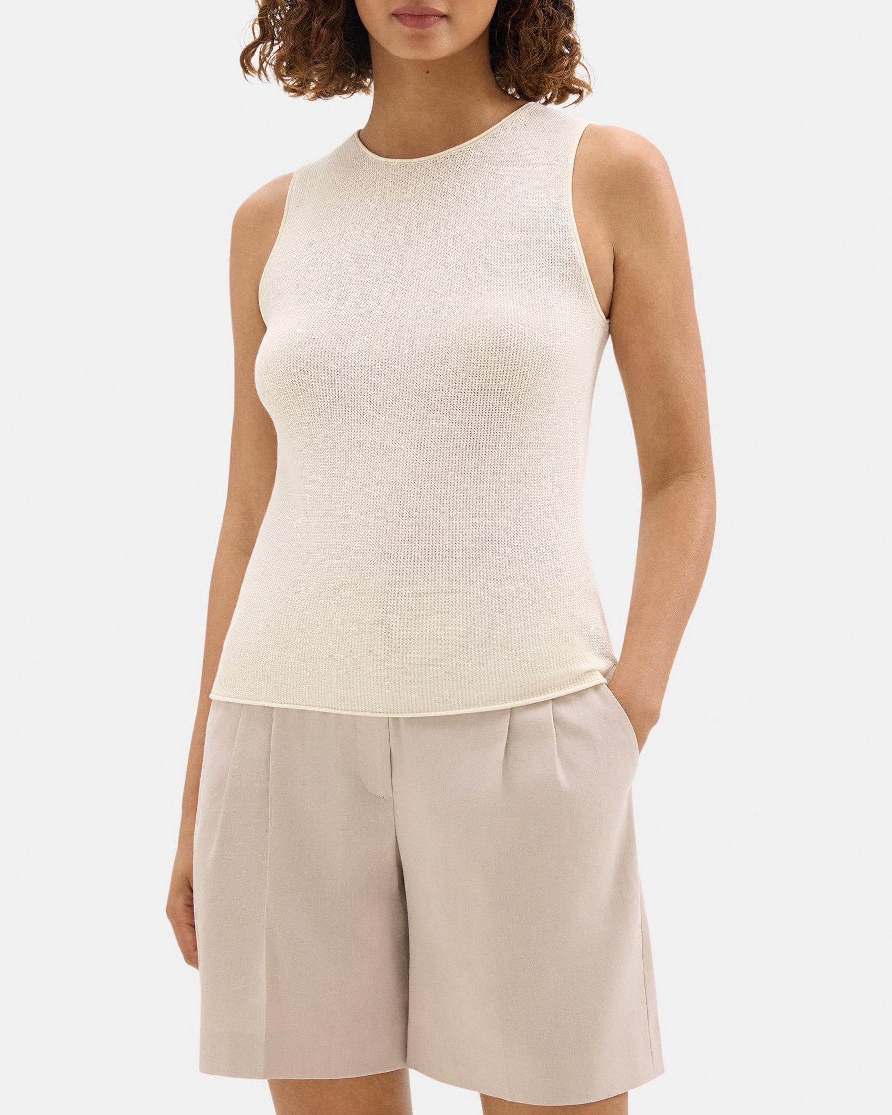 Ribbed Tank in Cotton-Silk Product Image