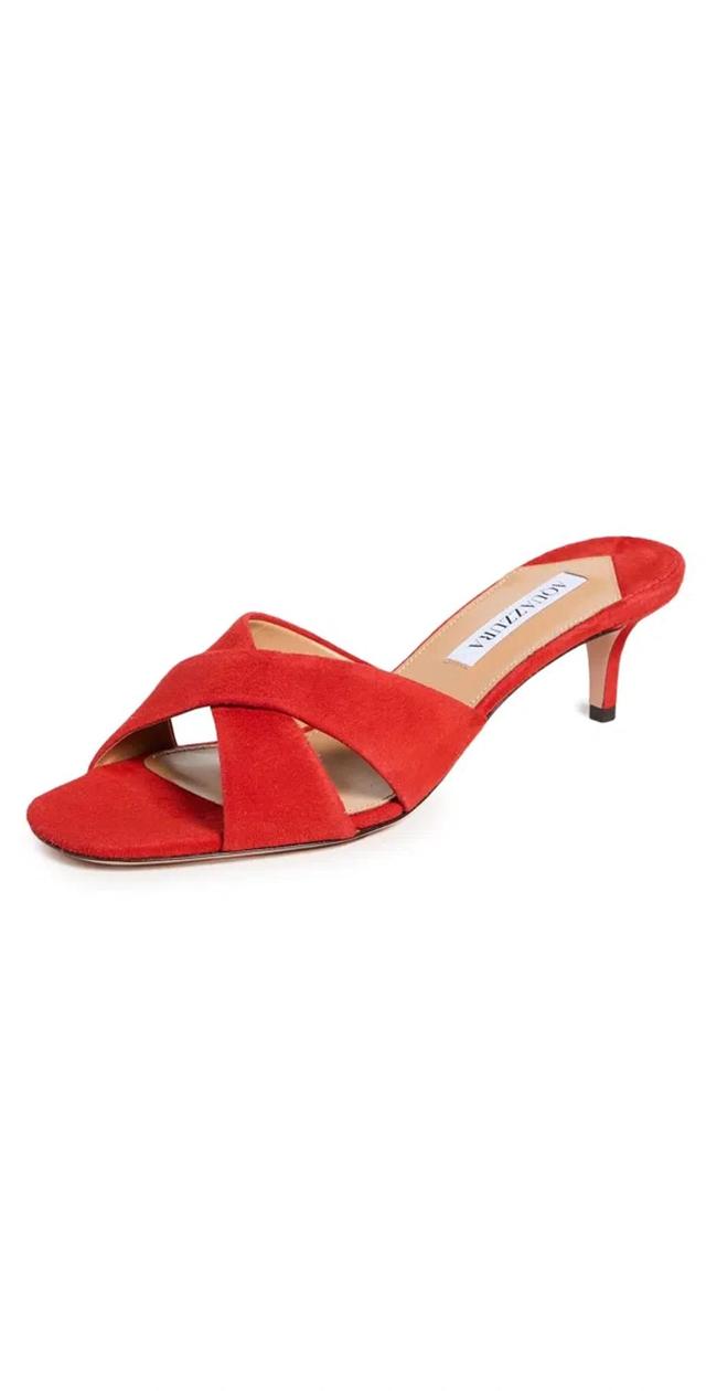 AQUAZZURA 50mm Divine Mules Lipstick In Red Product Image