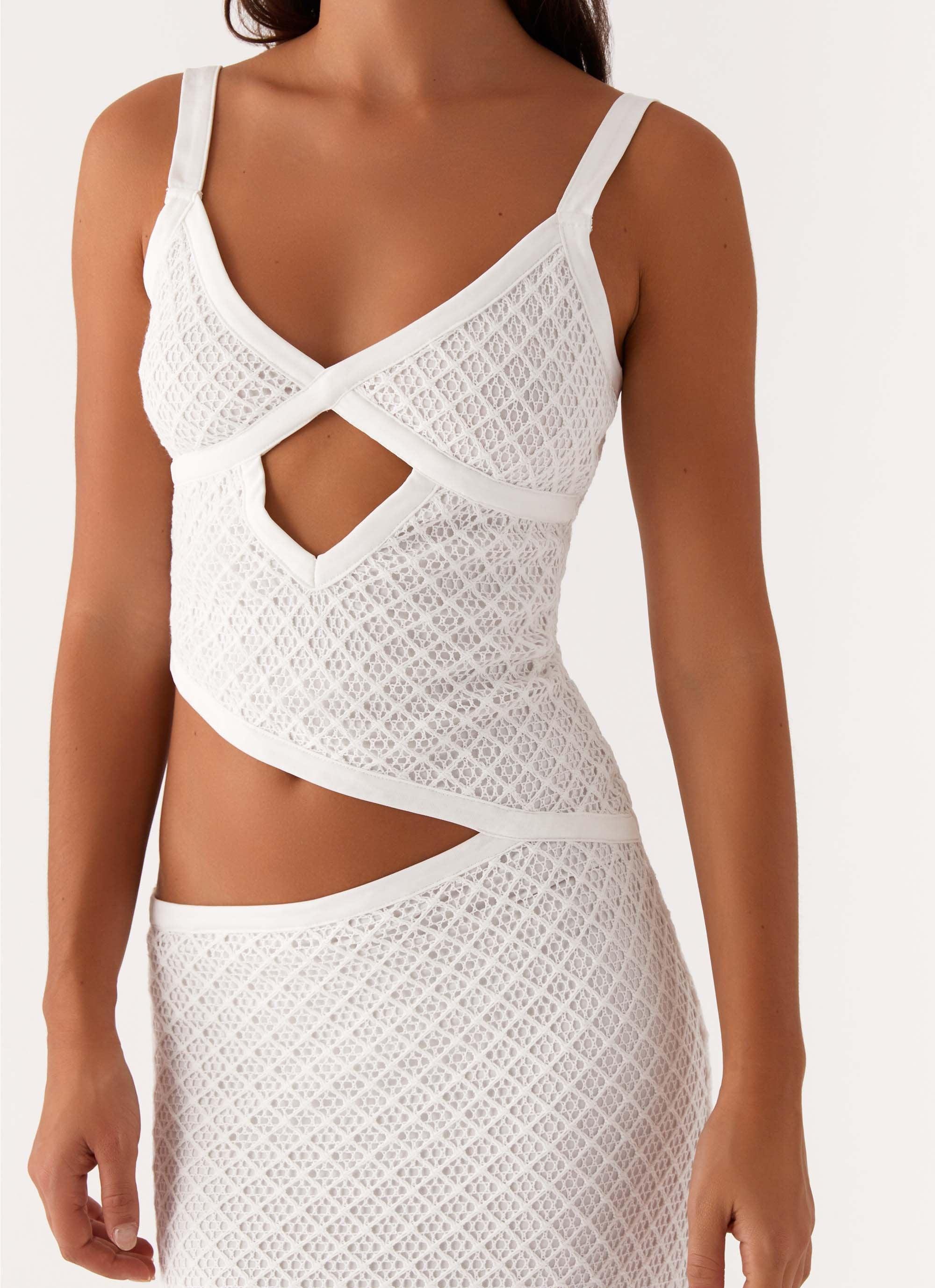 Jocelyn Maxi Dress - White Crochet Product Image