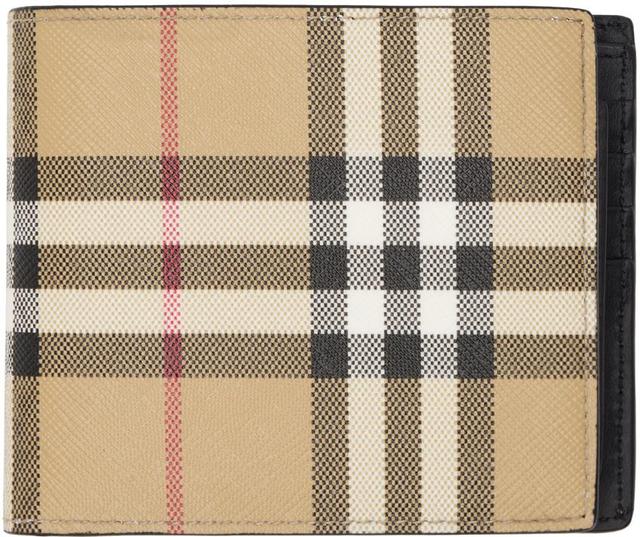 Beige Vintage Check Bifold Wallet In A7026 Archive Beige Product Image