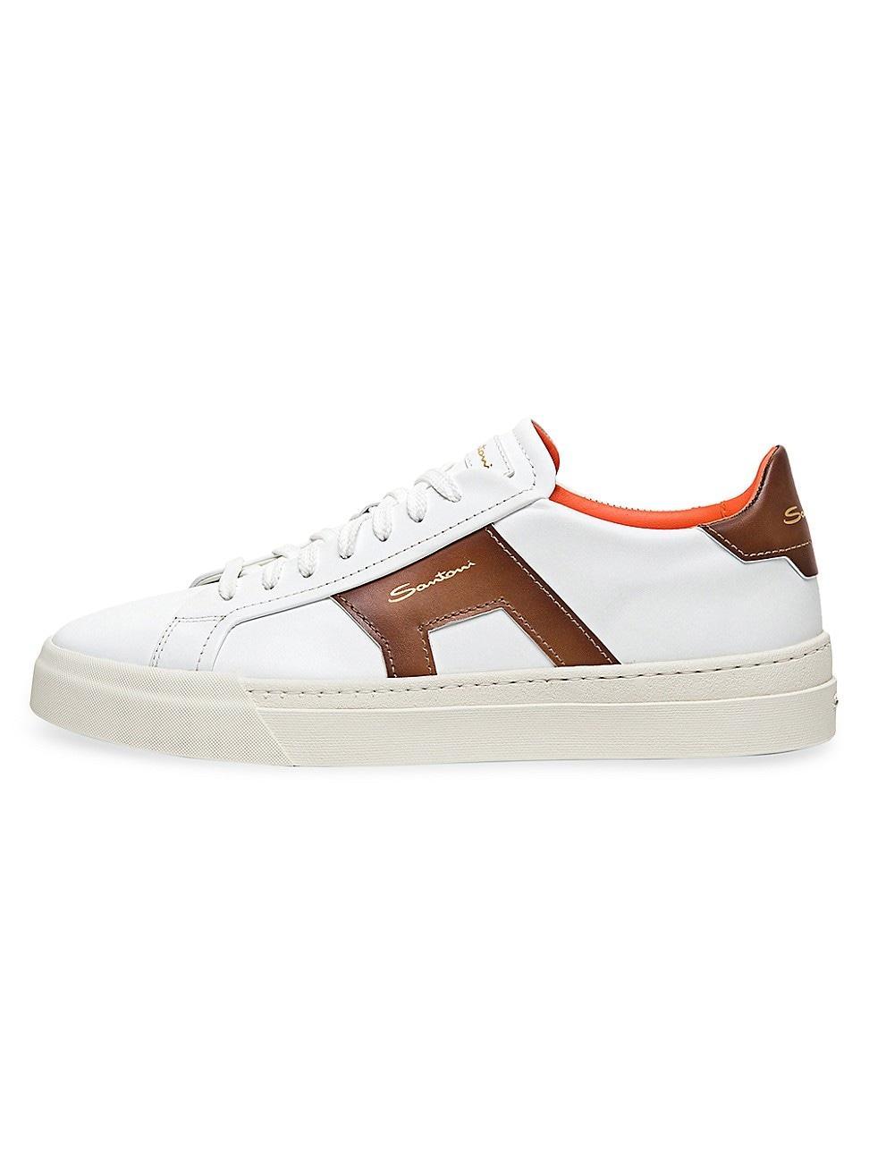 Mens Double Buckle Leather Sneakers Product Image