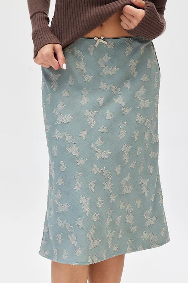 Urban Renewal Remnants Textured Floral Jacquard Knee Length Skirt Womens at Urban Outfitters Product Image